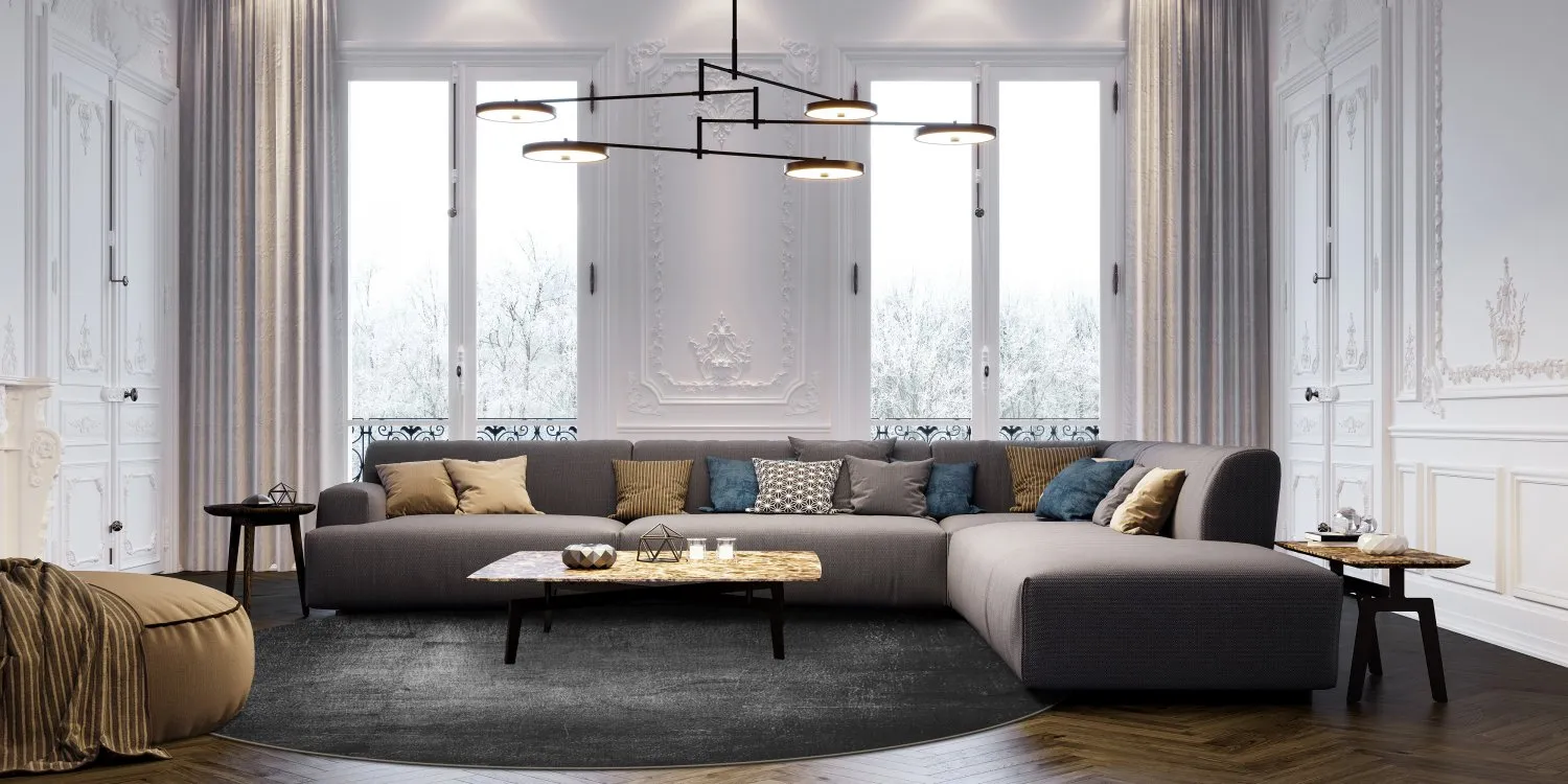 Rond vloerkleed - Serifos (donker grijs)