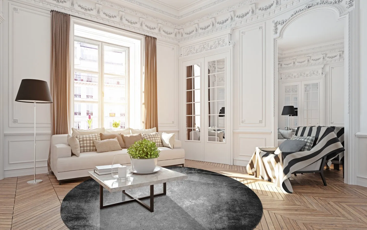 Rond vloerkleed - Megara (grijs)