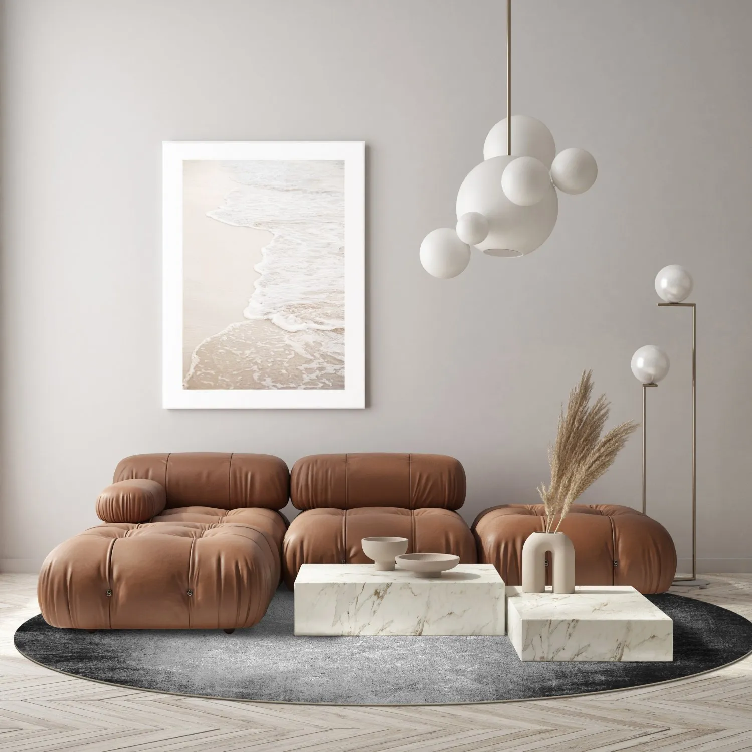 Rond vloerkleed - Megara (grijs)