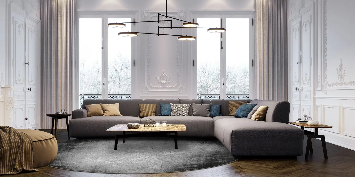 Rond vloerkleed - Megara (grijs)