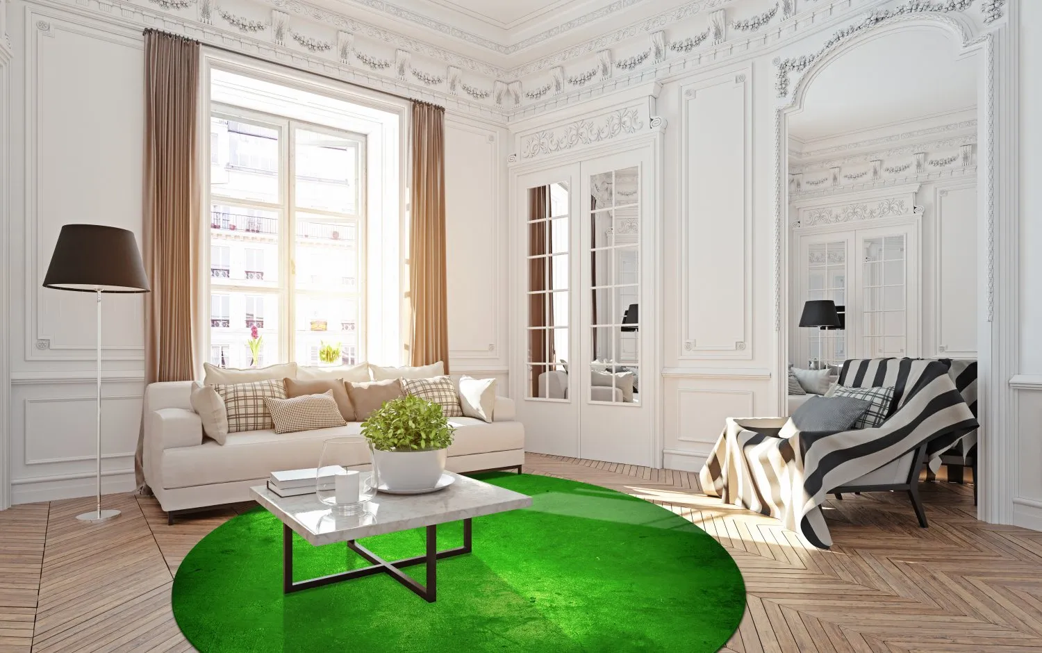 Rond vloerkleed - Anzio (groen)