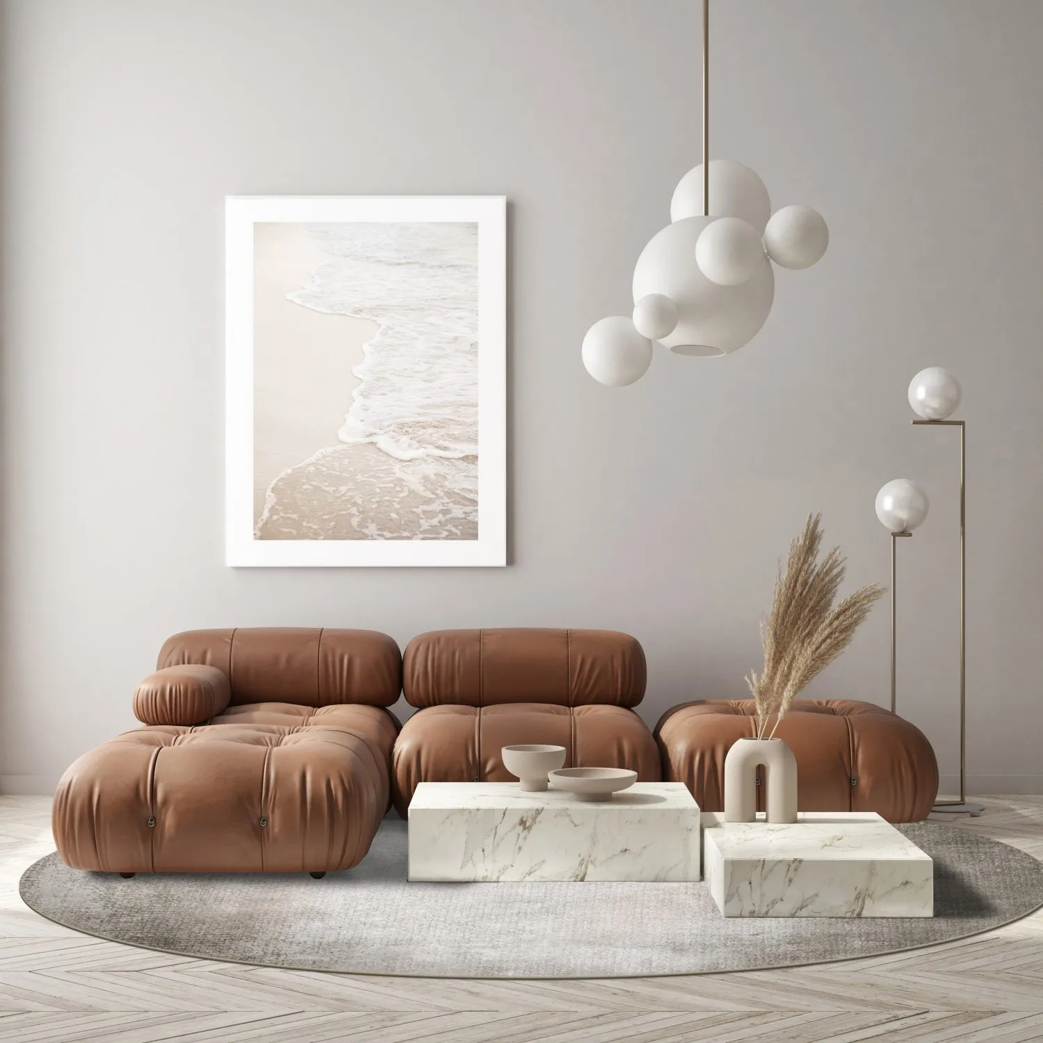 Rond vloerkleed - Riano (grijs)