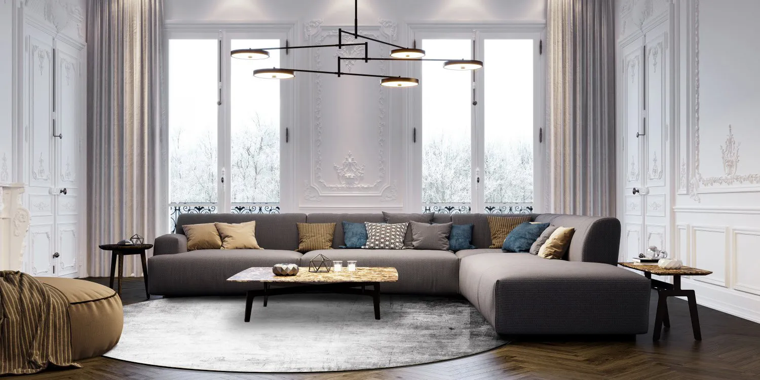 Rond vloerkleed - Rosia (grijs)