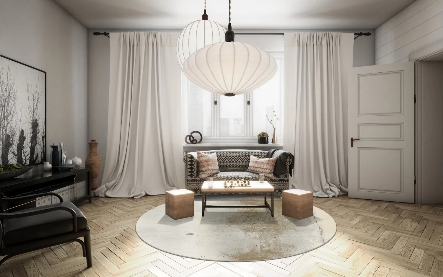 Rond vloerkleed - Aurelia (beige)