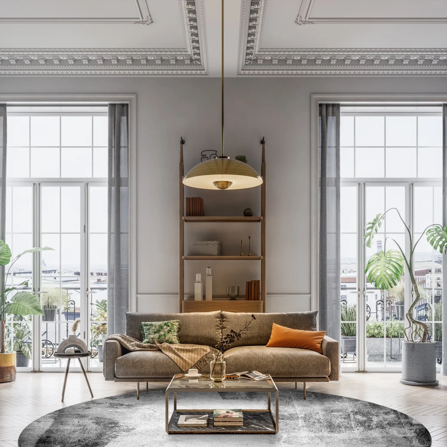 Rond vloerkleed - Esperia (grijs)