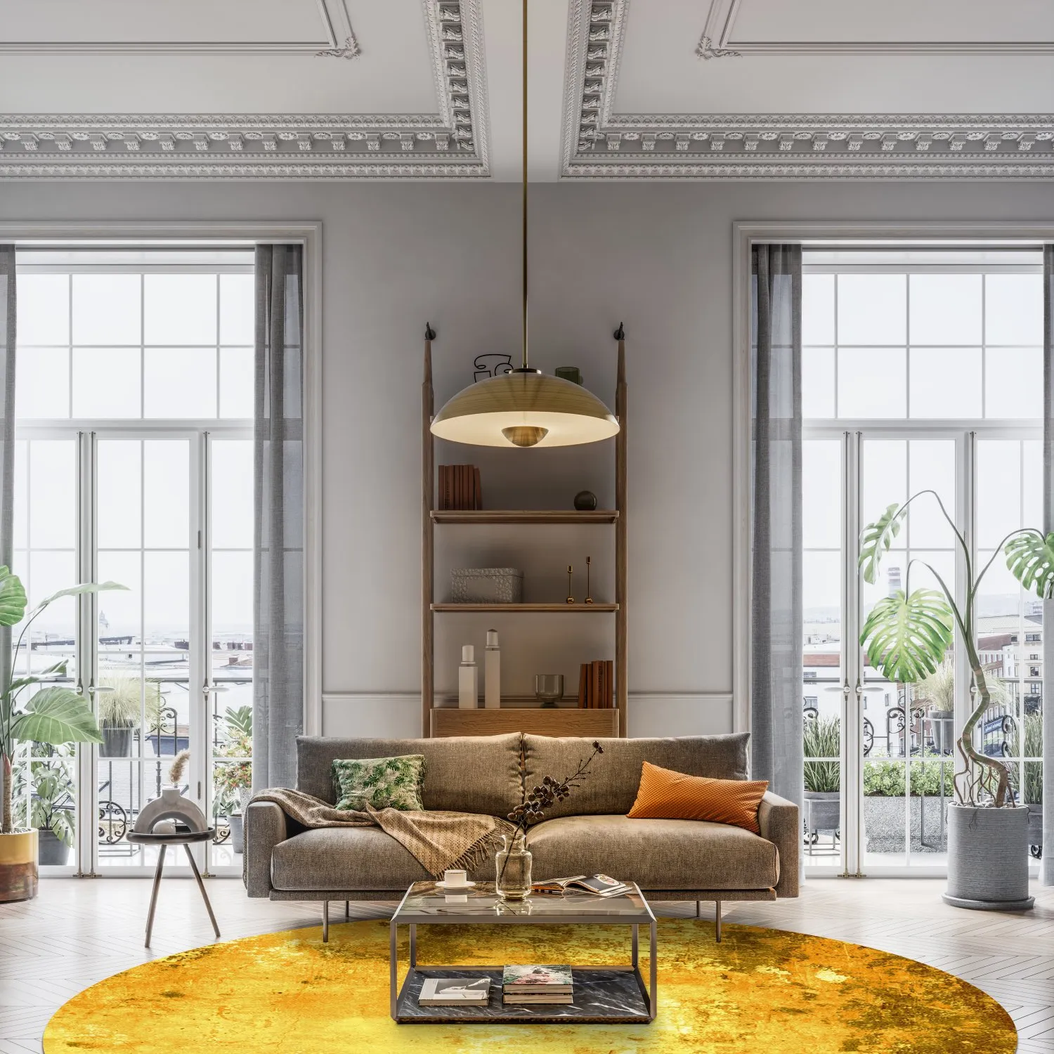 Rond vloerkleed - Salitto (goud)