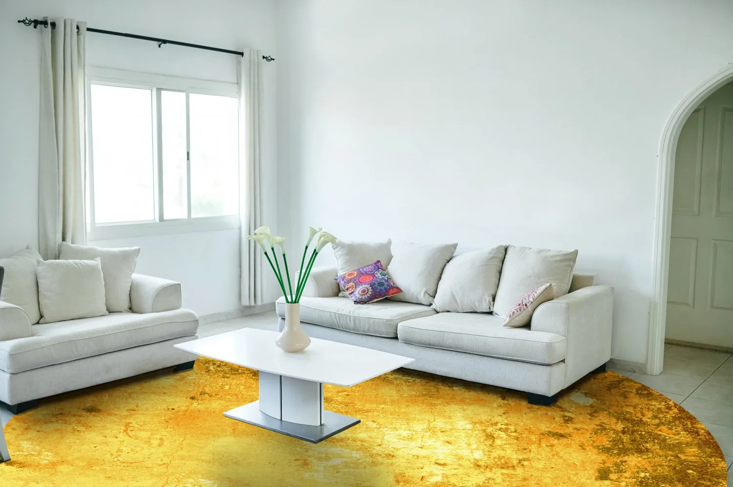 Rond vloerkleed - Salitto (goud)