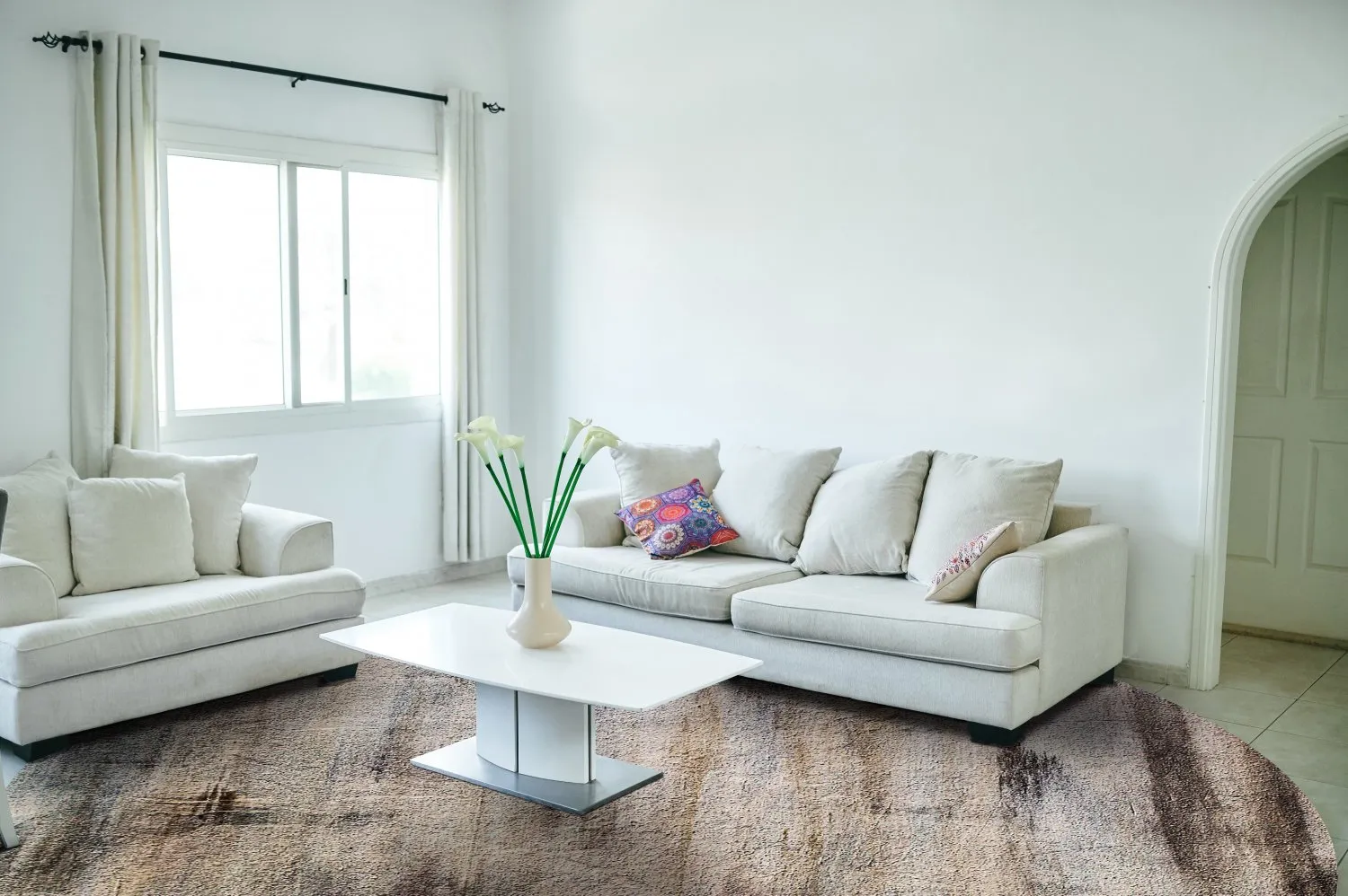 Rond vloerkleed - Polia (grijs/bruin)