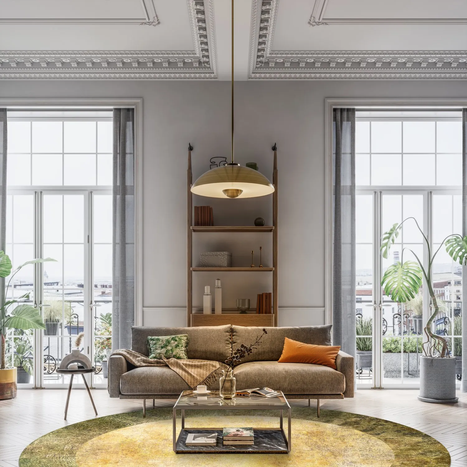 Rond vloerkleed - Campana (beige/geel)