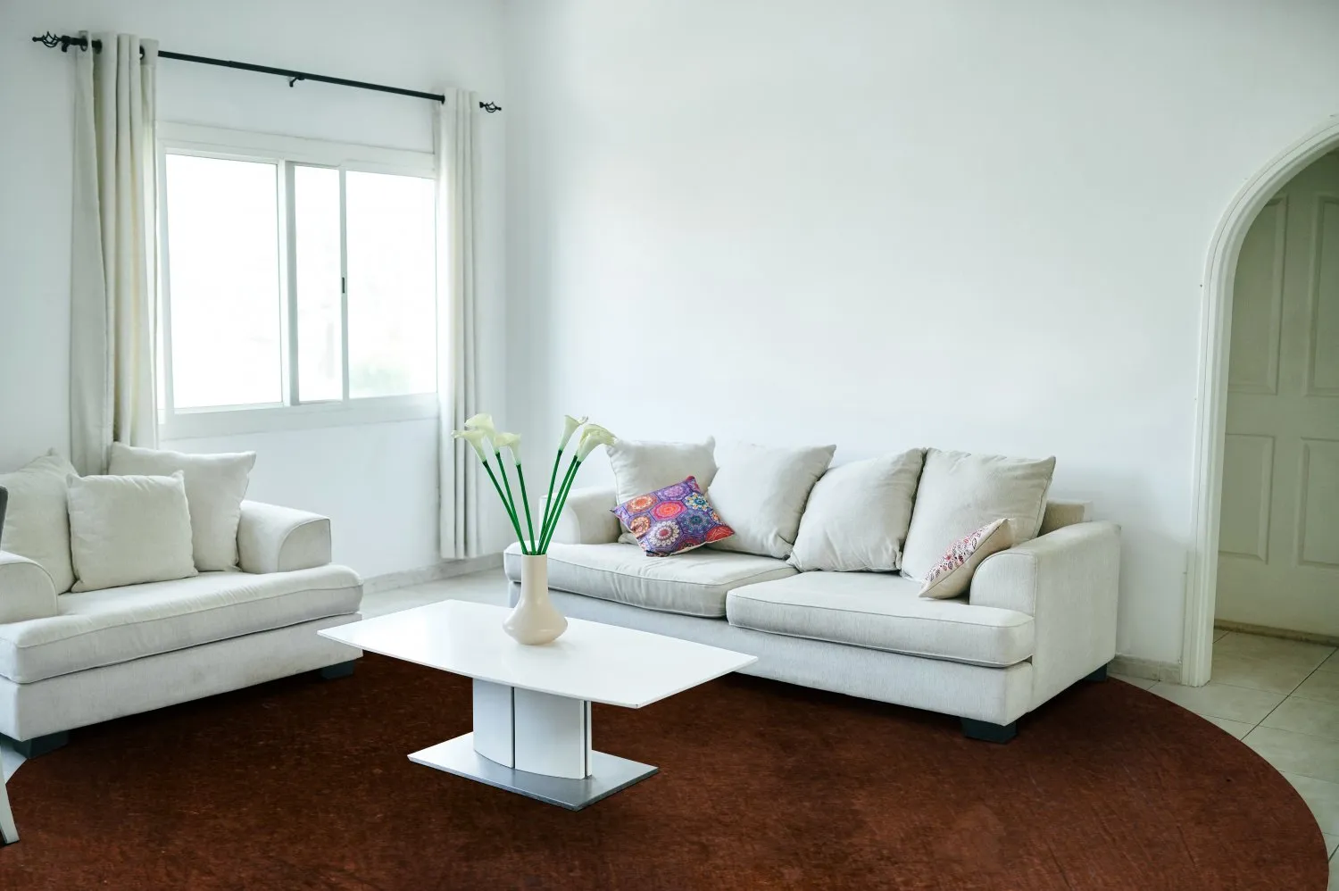 Rond vloerkleed - Bovera (bruin/rood)