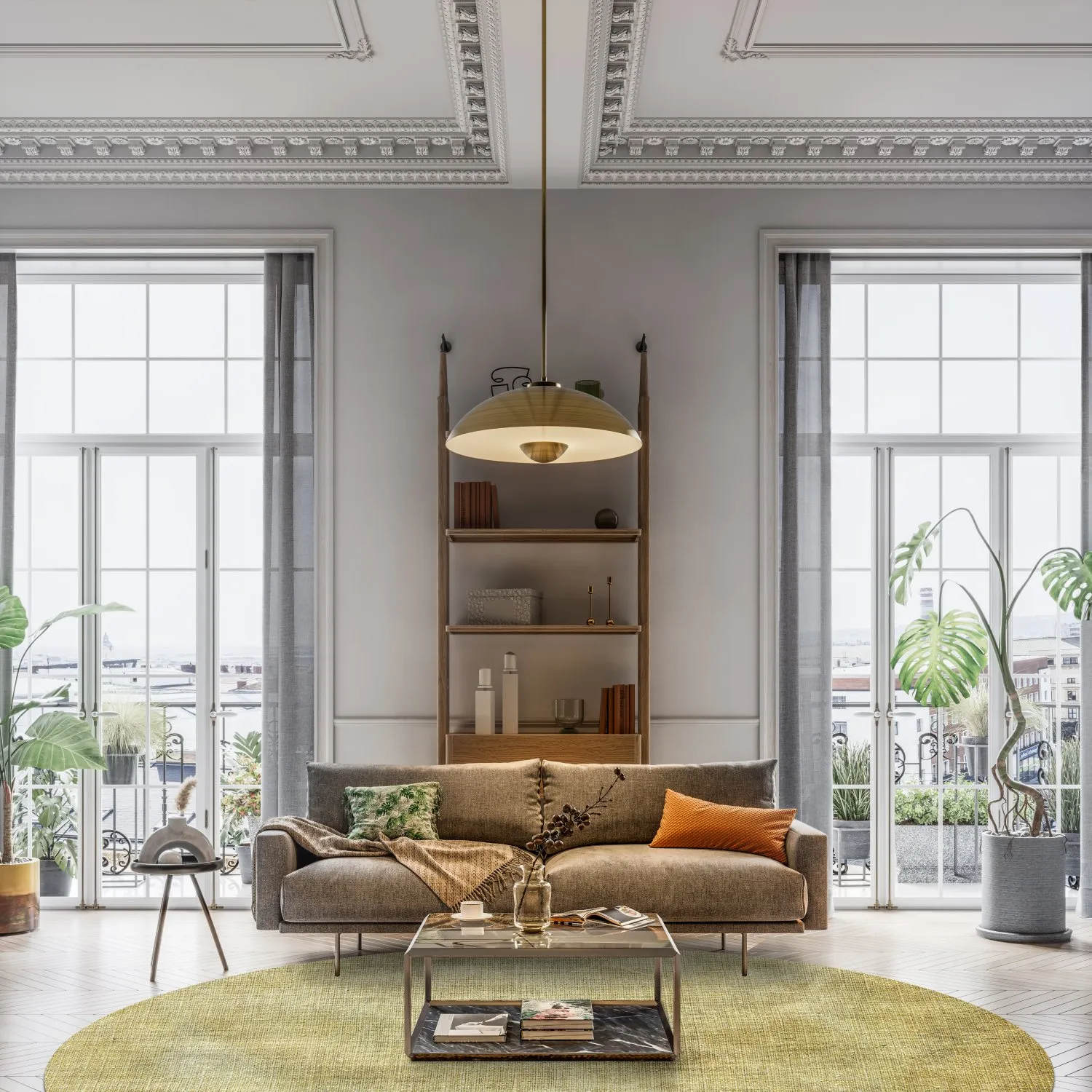 Rond vloerkleed - Chodos (goud)