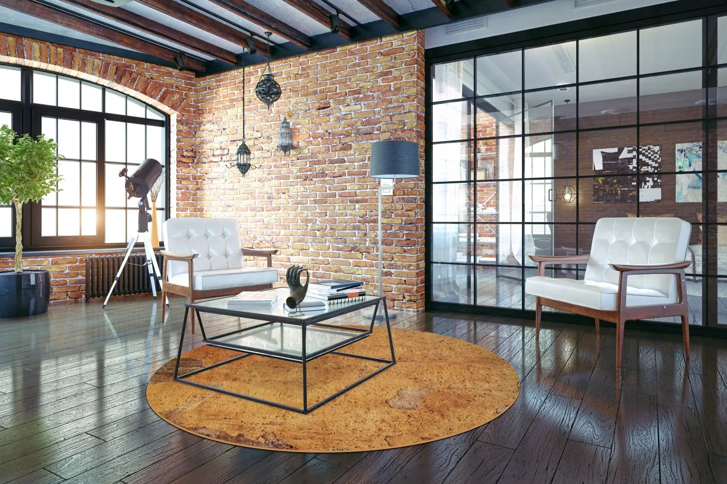 Rond vloerkleed - Valbona (roest)