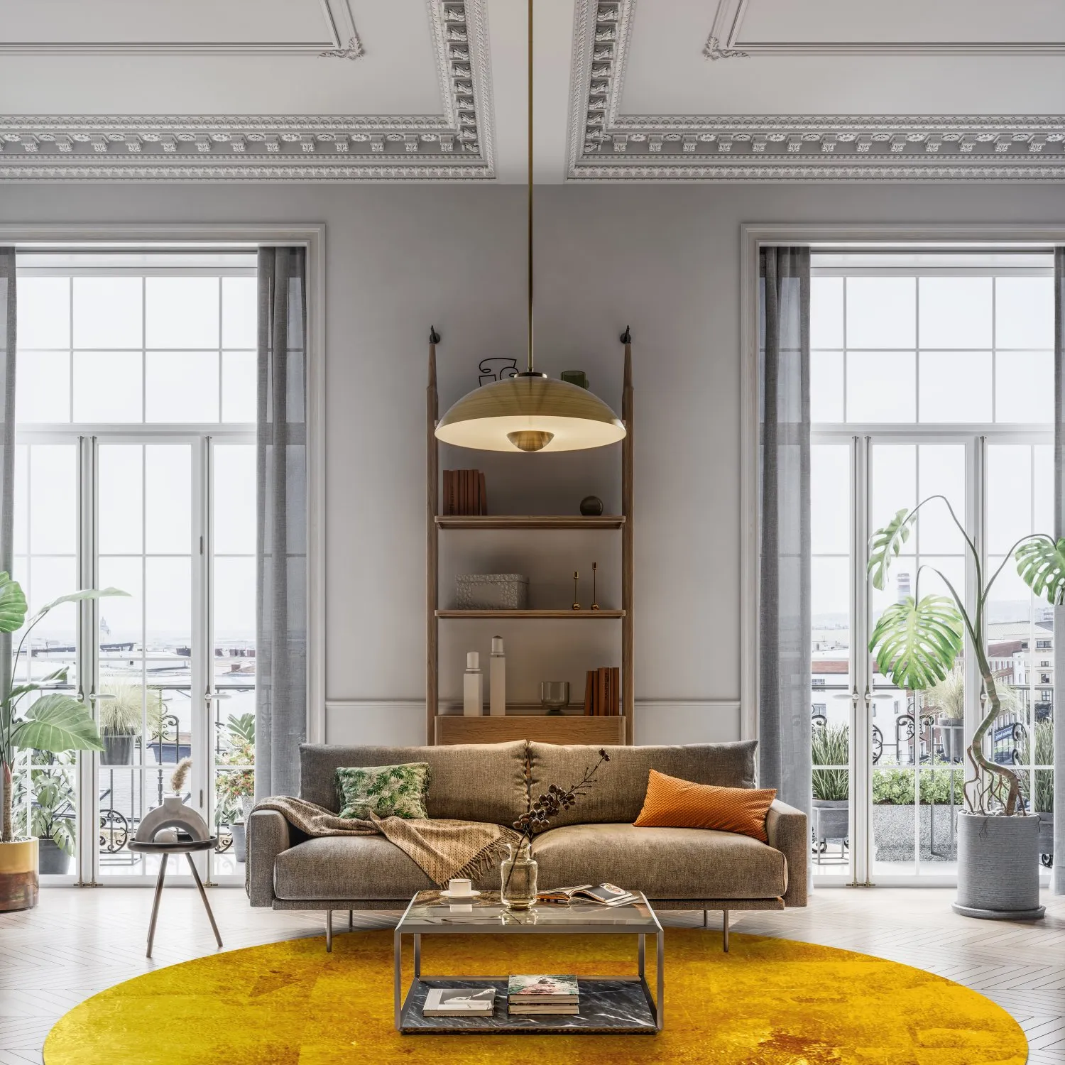 Rond vloerkleed - Benali (goud)