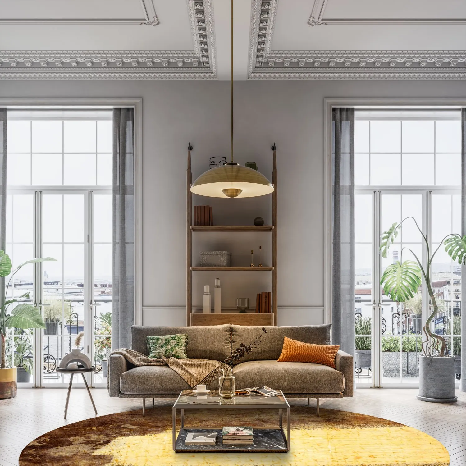 Rond vloerkleed - Agost (bruin/beige)