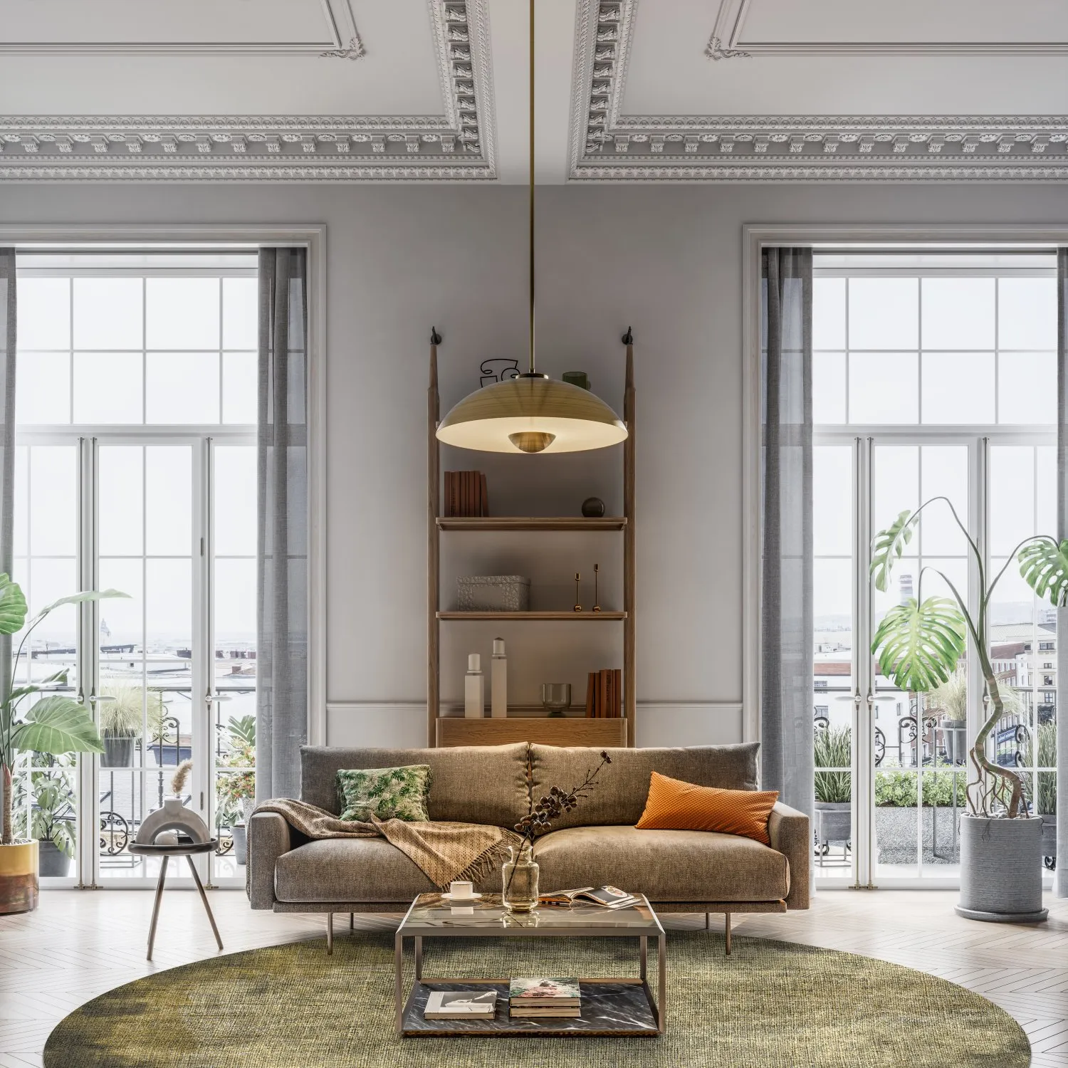 Rond vloerkleed - Taberno (grijs/beige)