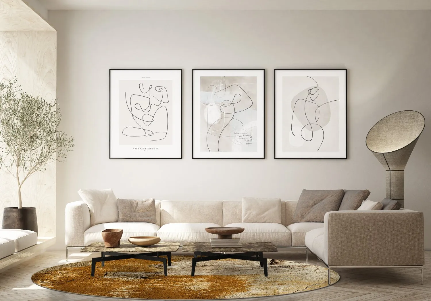 Rond vloerkleed - Olivera (bruin)