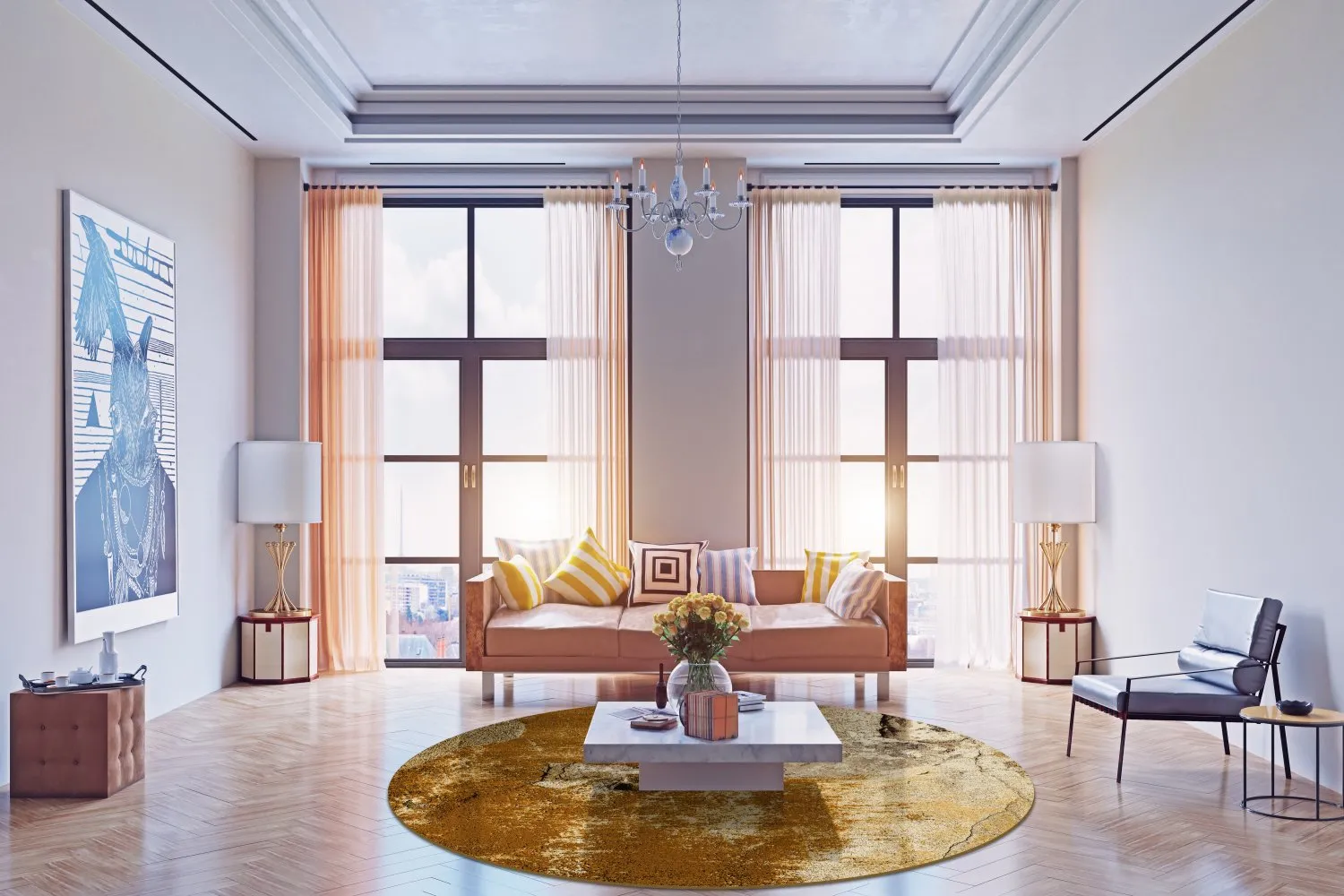 Rond vloerkleed - Olivera (bruin)