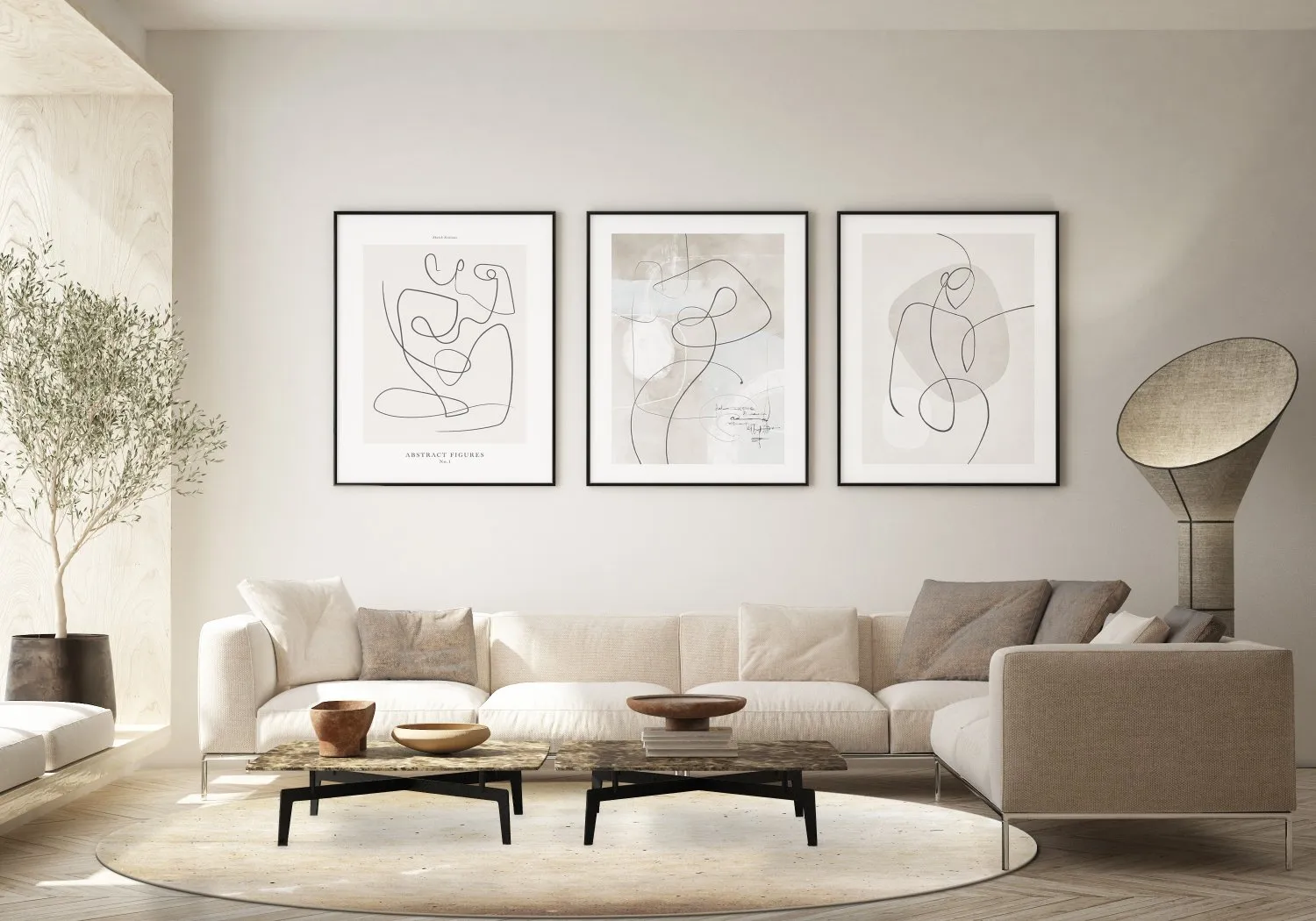 Rond vloerkleed - Vezzani (beige)