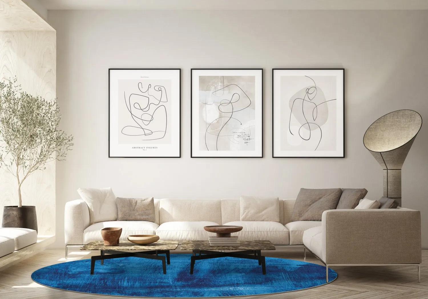 Rond vloerkleed - Campile (blauw)