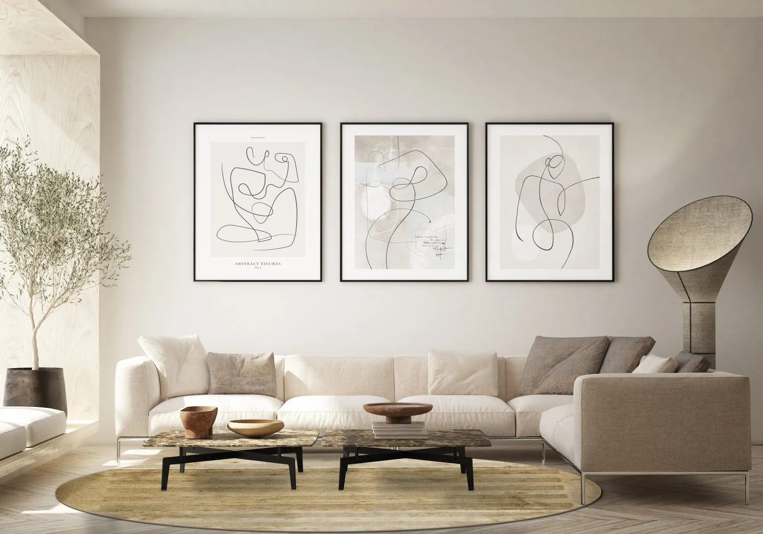 Rond vloerkleed - Lumio (beige)