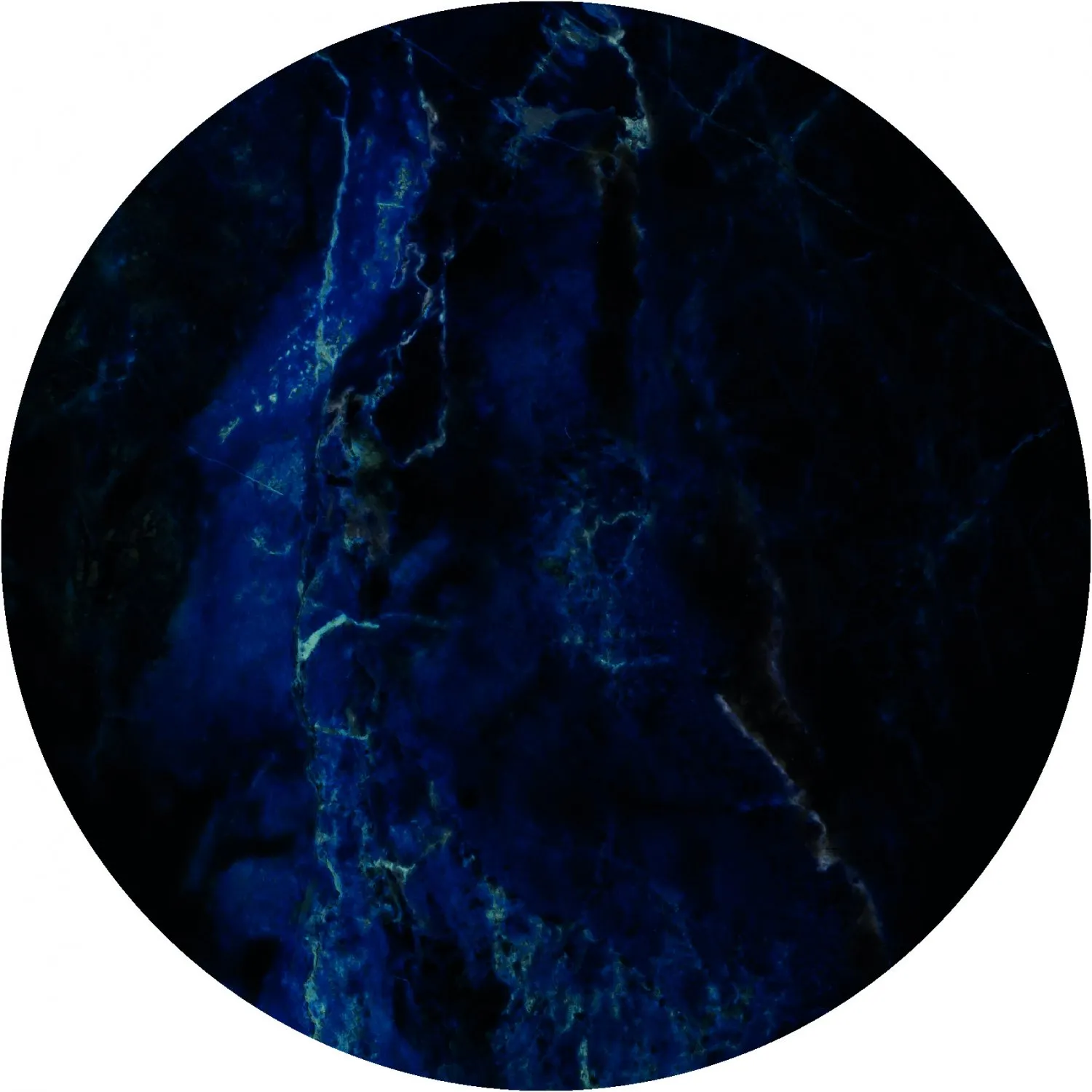 Rond vloerkleed - Zuani (donkerblauw)