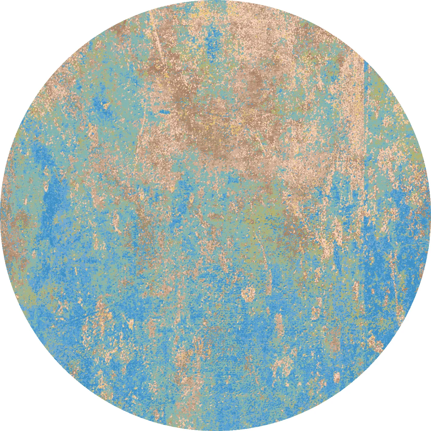 Rond vloerkleed - Pavoa (blauw)