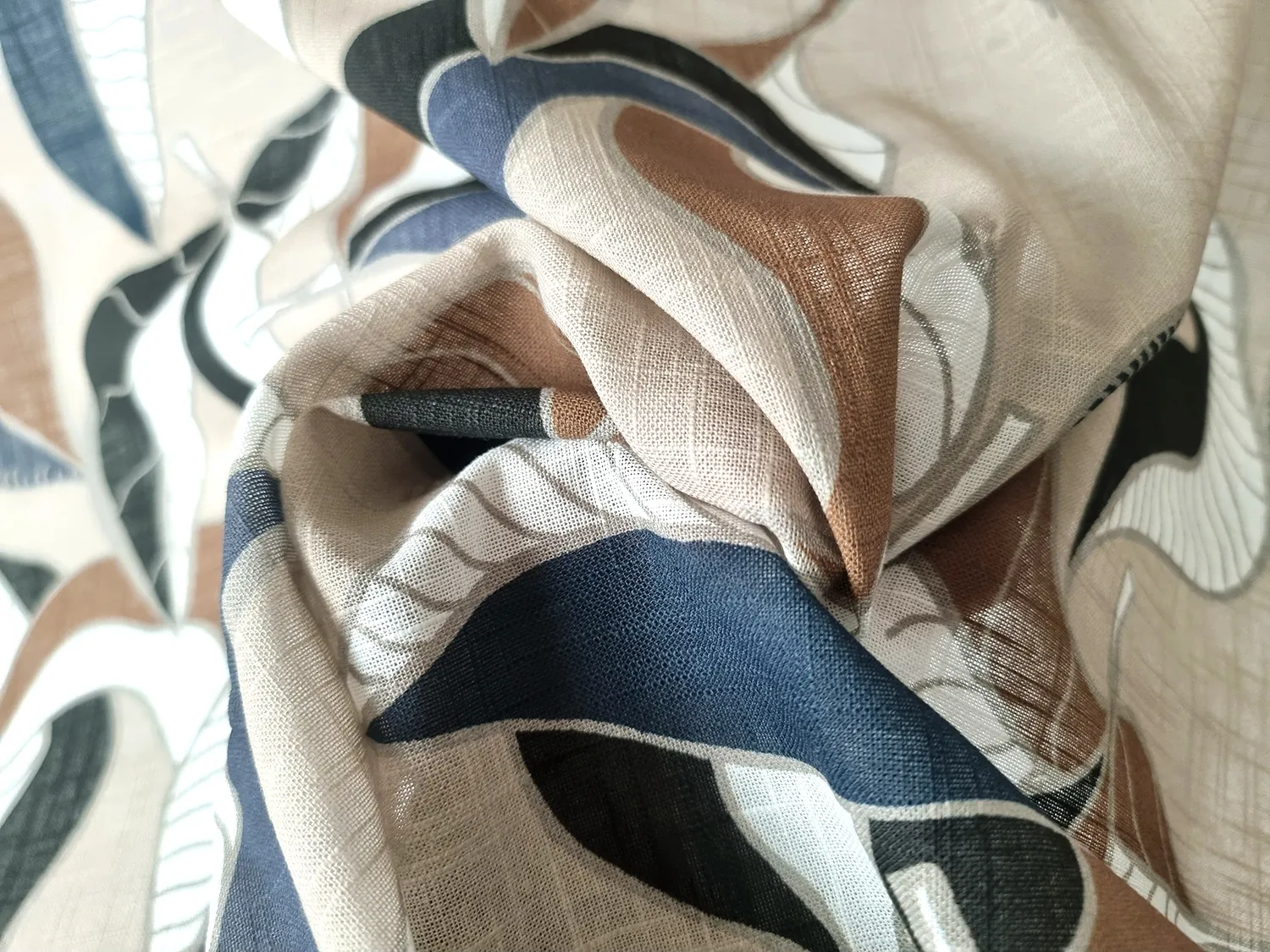 Katoenen tafelkleed - Amalie (grijs/blauw)