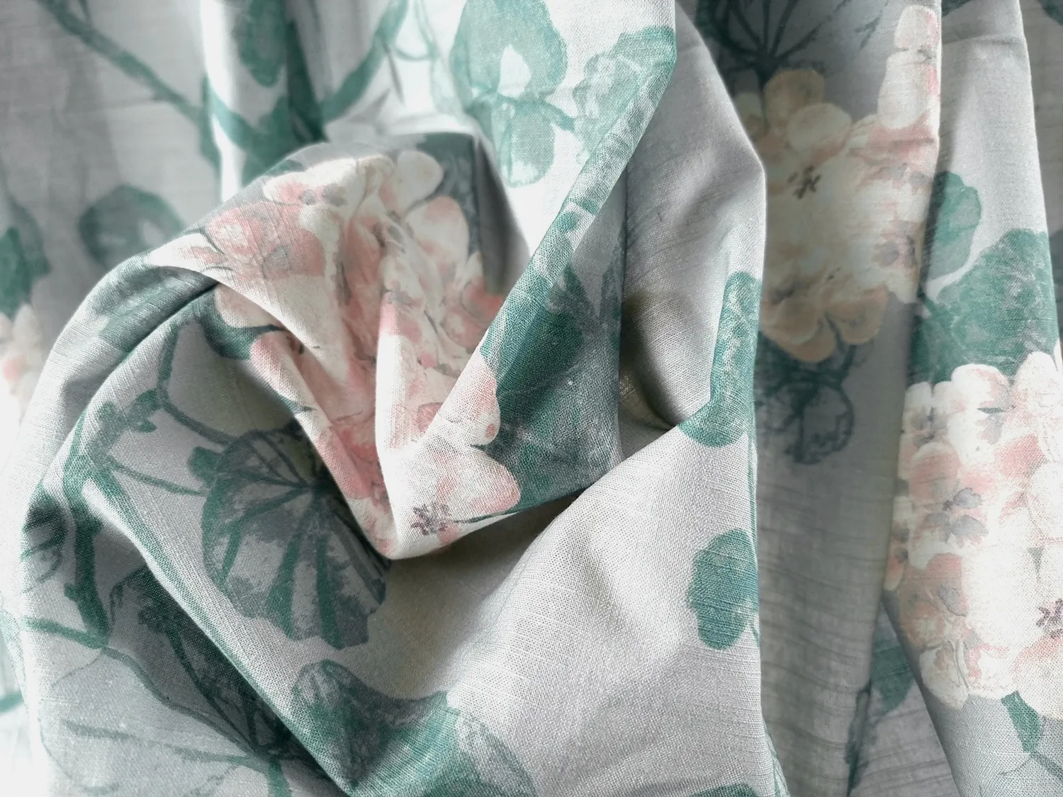 Katoenen tafelkleed - Amara (grijs/roze)