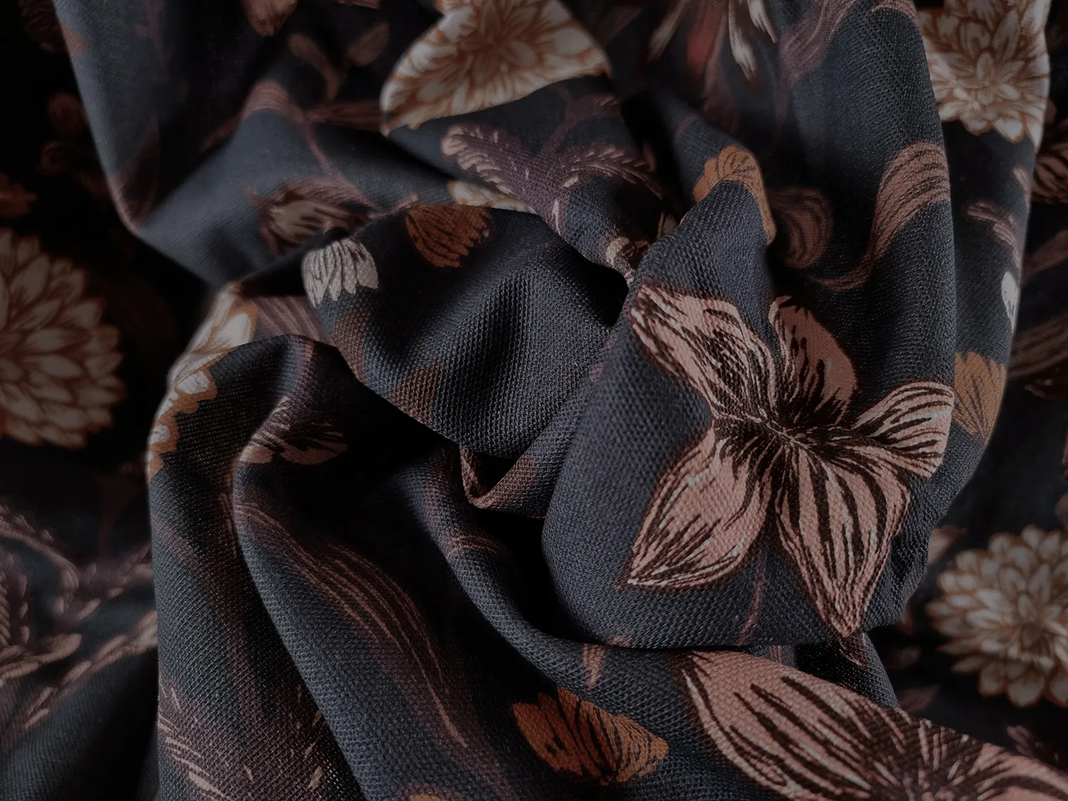 Katoenen tafelkleed - Lotten (donker grijs)