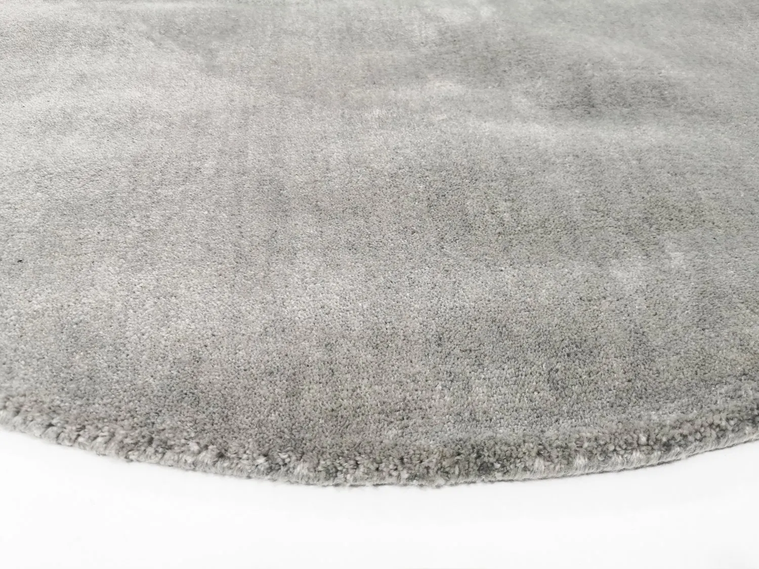 Rond vloerkleed - Recycled PET with viscose look (grijs)