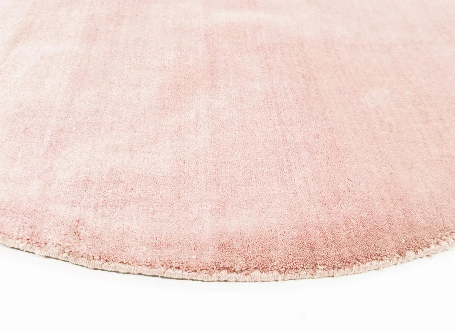 Rond vloerkleed - Recycled PET with viscose look (roze)