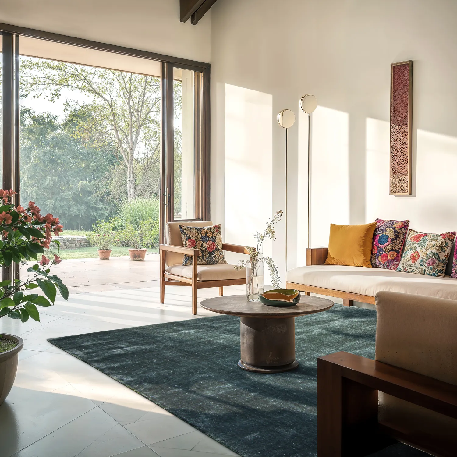 Recycled PET with viscose look (staal blauw)