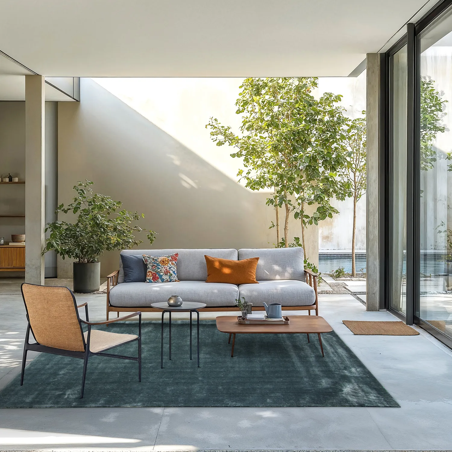 Recycled PET with viscose look (staal blauw)