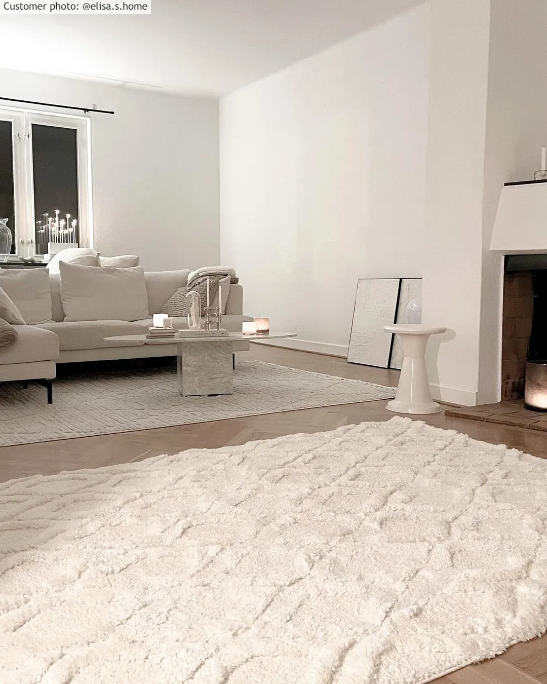 Hoogpolig vloerkleed - Everett (offwhite)