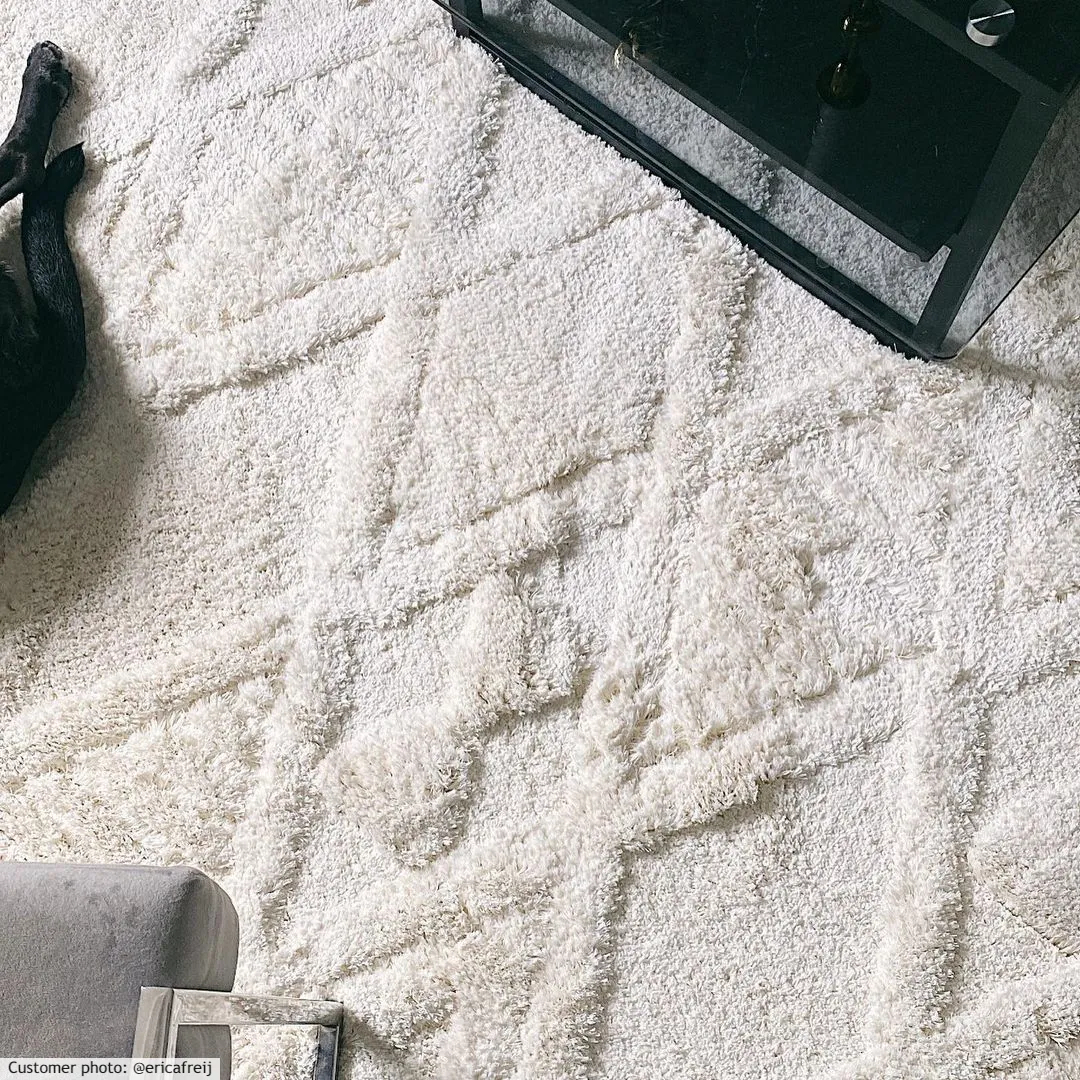 Hoogpolig vloerkleed - Rostock (offwhite)