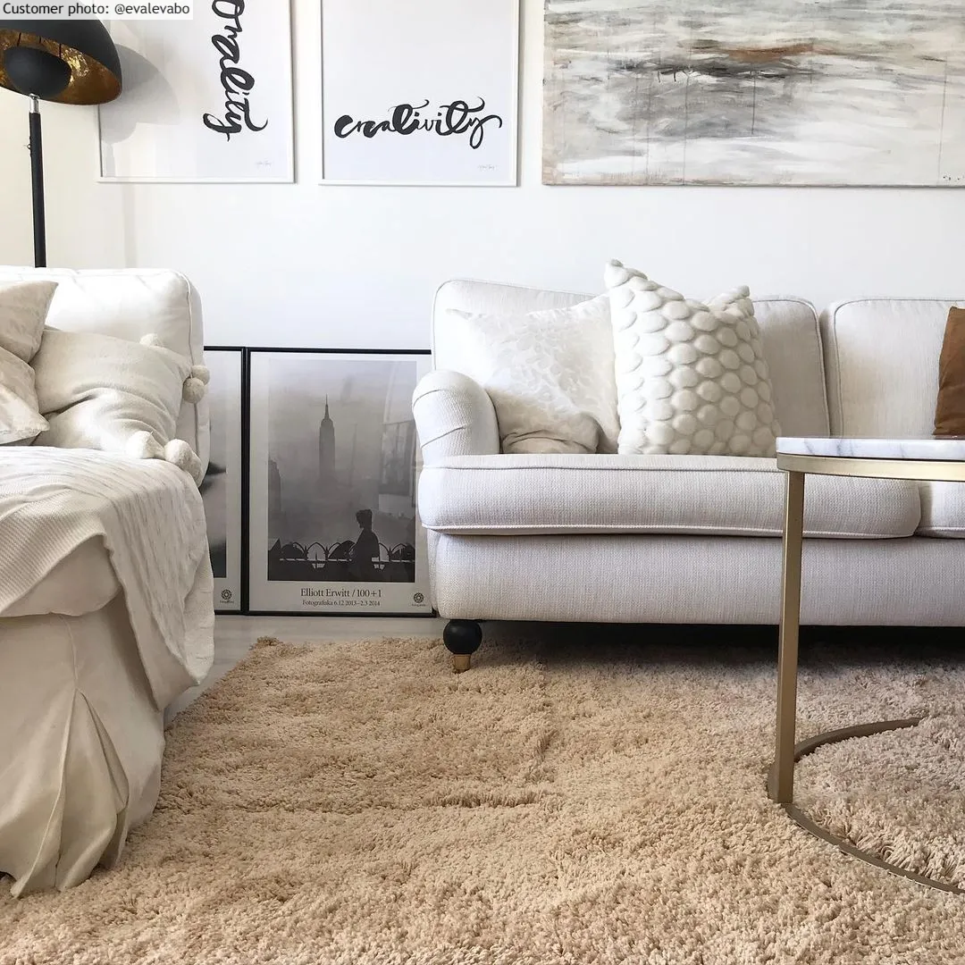 Hoogpolig vloerkleed - Cannes (beige)