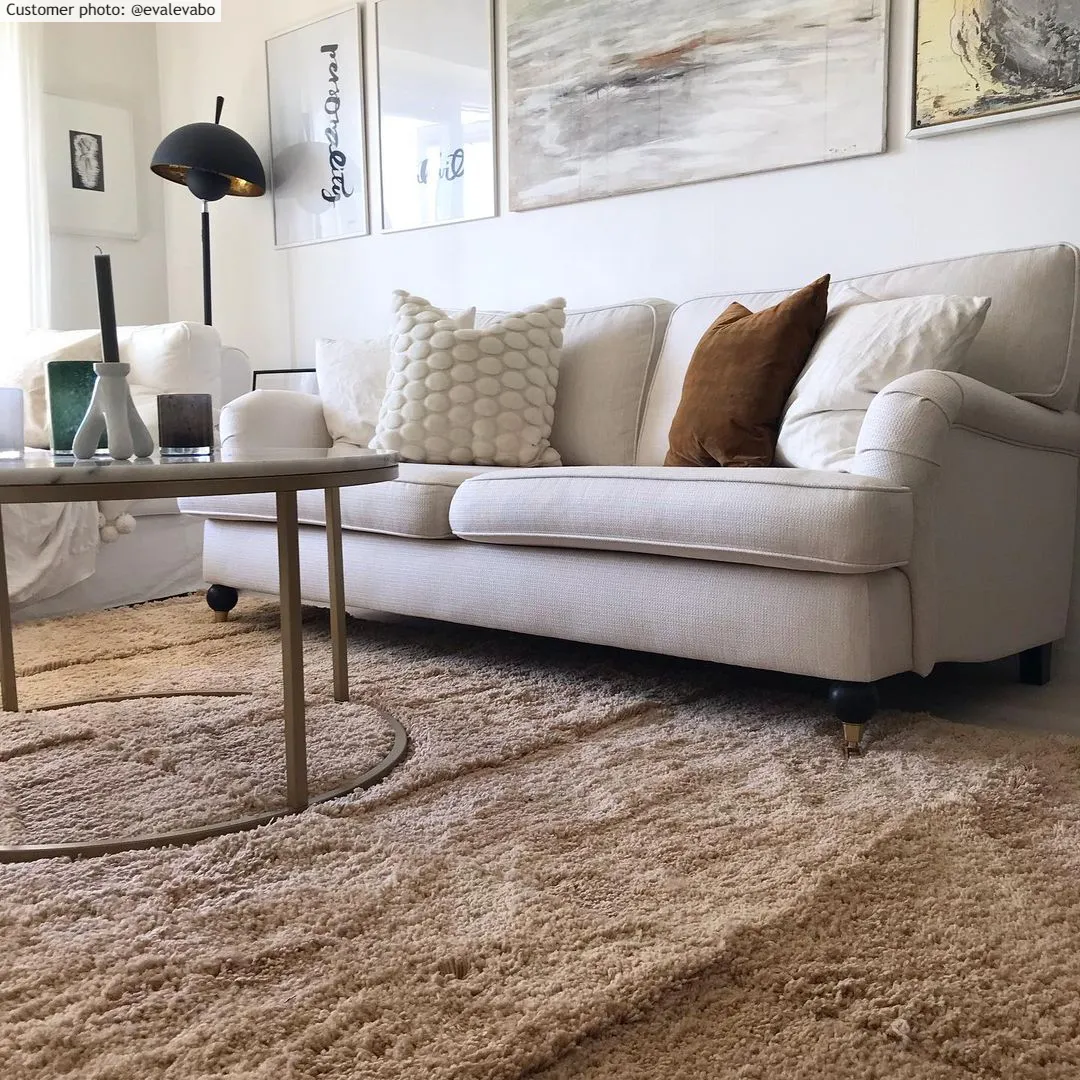 Hoogpolig vloerkleed - Cannes (beige)