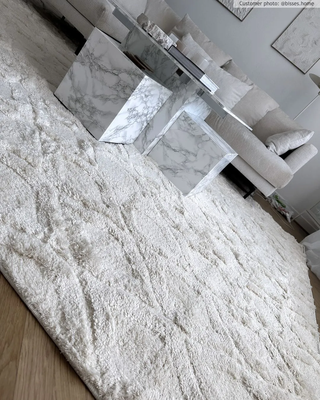 Hoogpolig vloerkleed - Everett (offwhite)