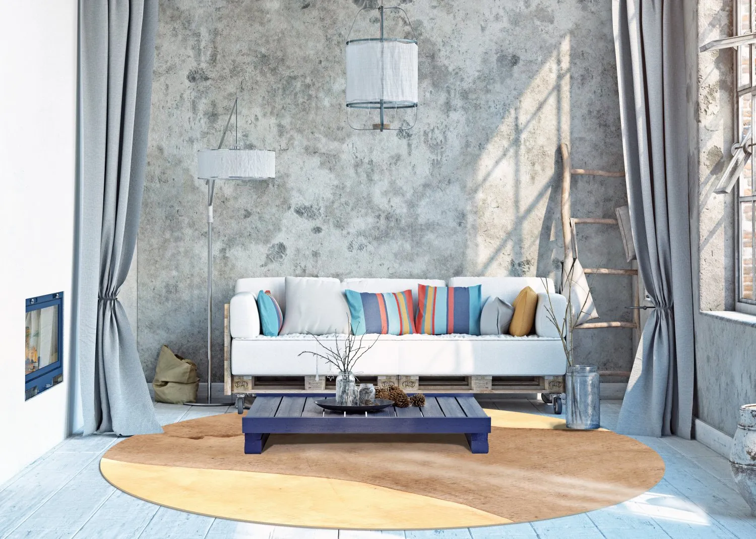 Rond vloerkleed - Nisa (bruin/beige)