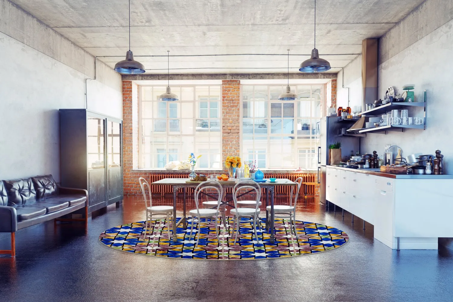 Rond vloerkleed - Rei (multi)