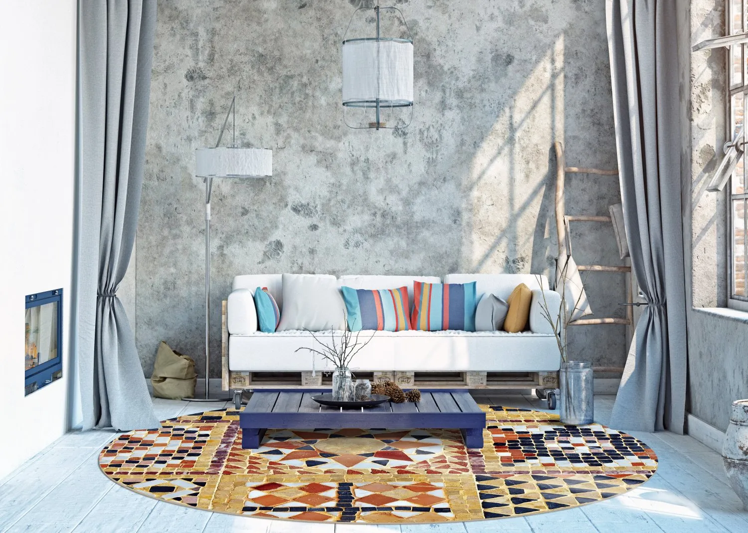 Rond vloerkleed - Bosa (multi)