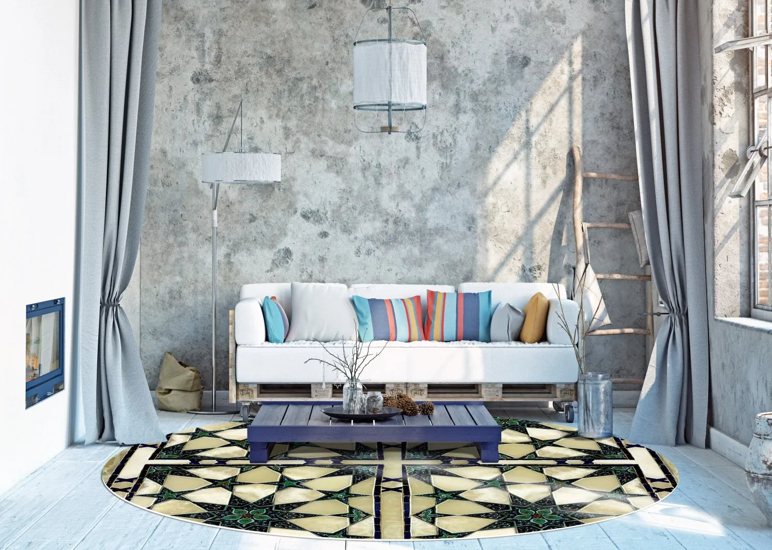 Rond vloerkleed - Pino (multi)