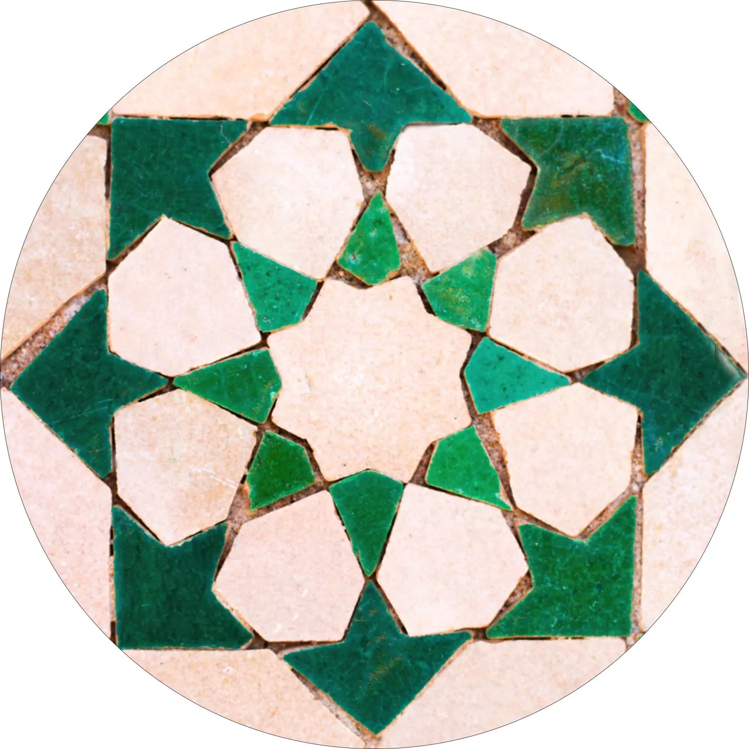 Rond vloerkleed - Chia (groen/beige)