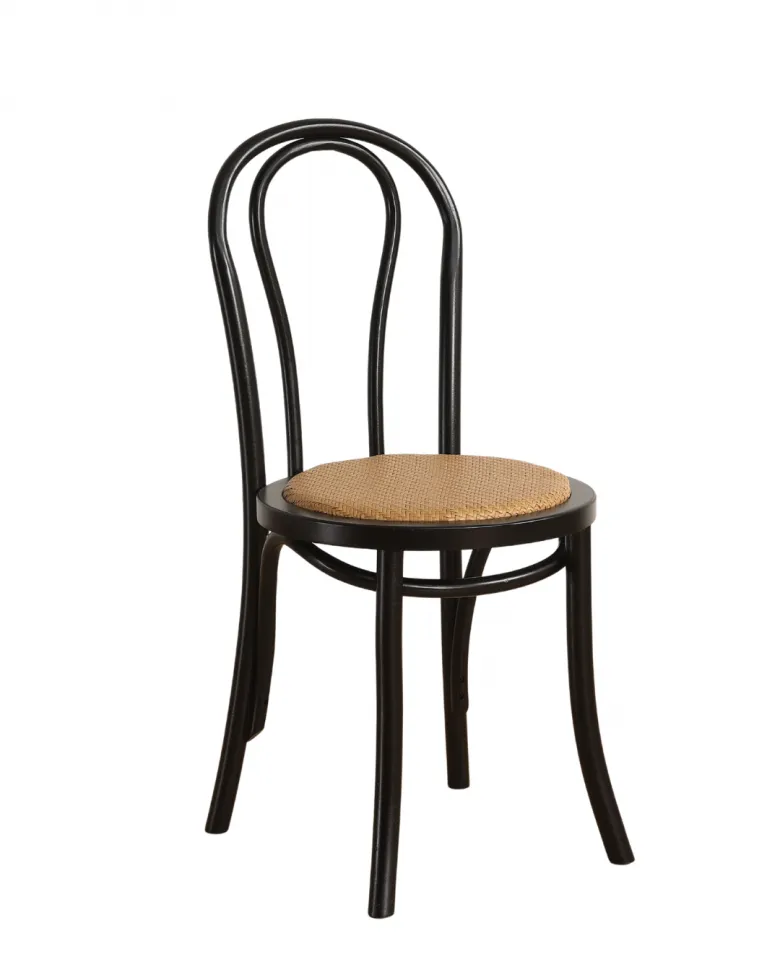 Stoel - Bistro (rotan/zwart) - 2 stuks
