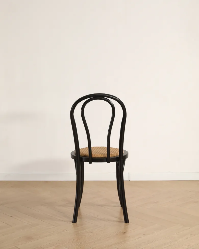 Stoel - Bistro (rotan/zwart) - 2 stuks