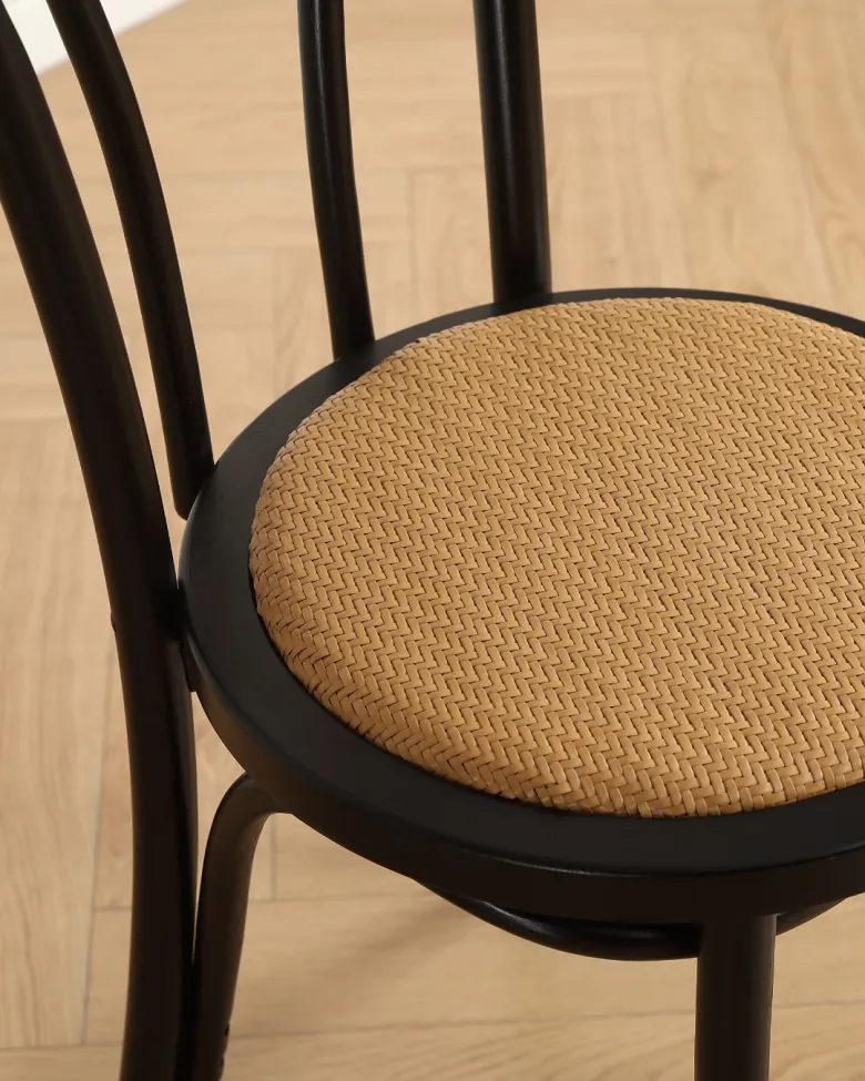 Stoel - Bistro (rotan/zwart) - 2 stuks