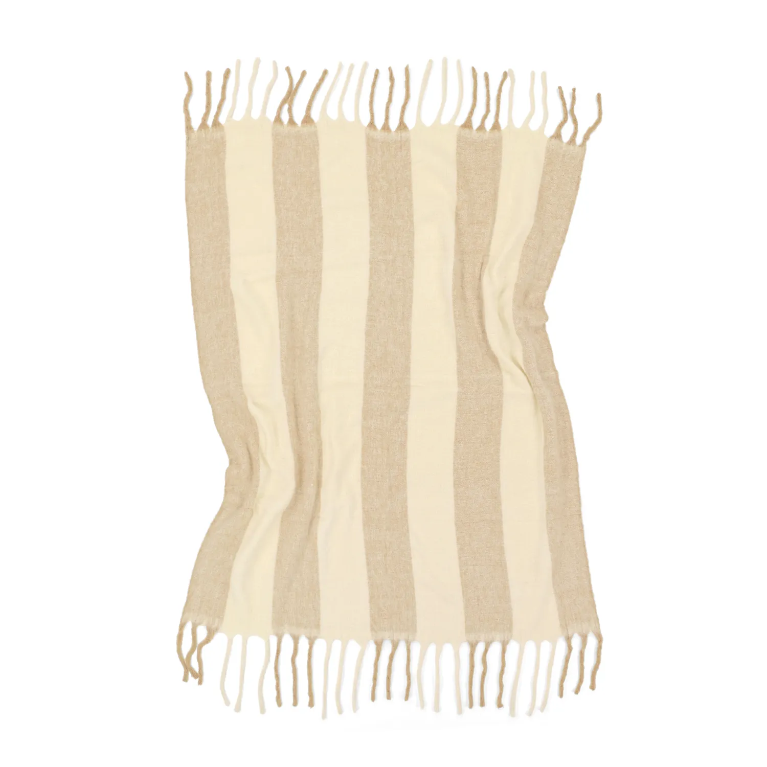 Dekens - Wollenmix plaid - Beatriz Stripe (beige/wit)