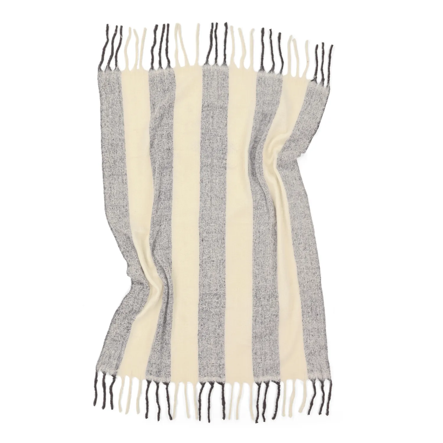 Dekens - Wollenmix plaid - Beatriz Stripe (zwart/wit)