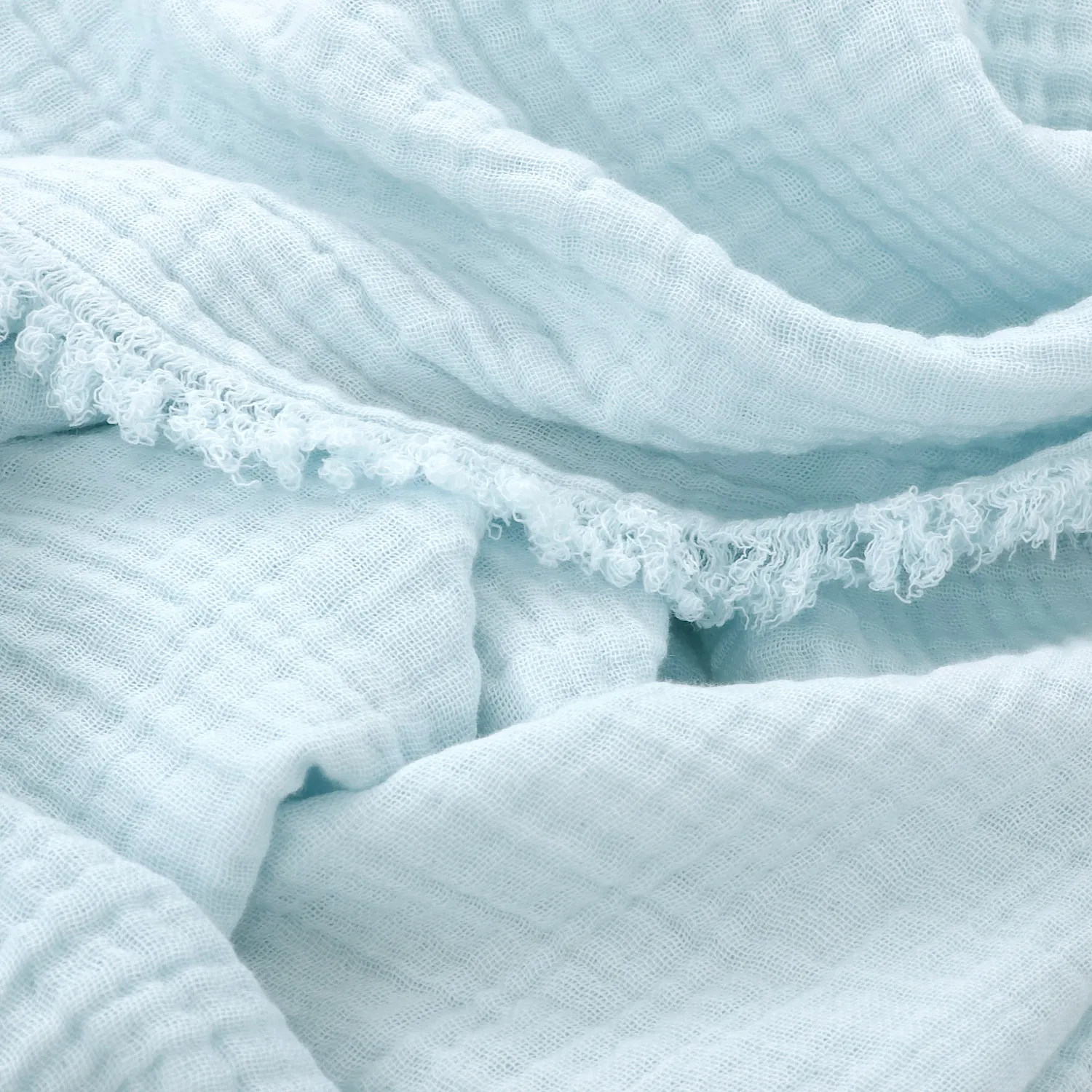 Dekens - Mousseline plaid - Dorena (lichtblauw)