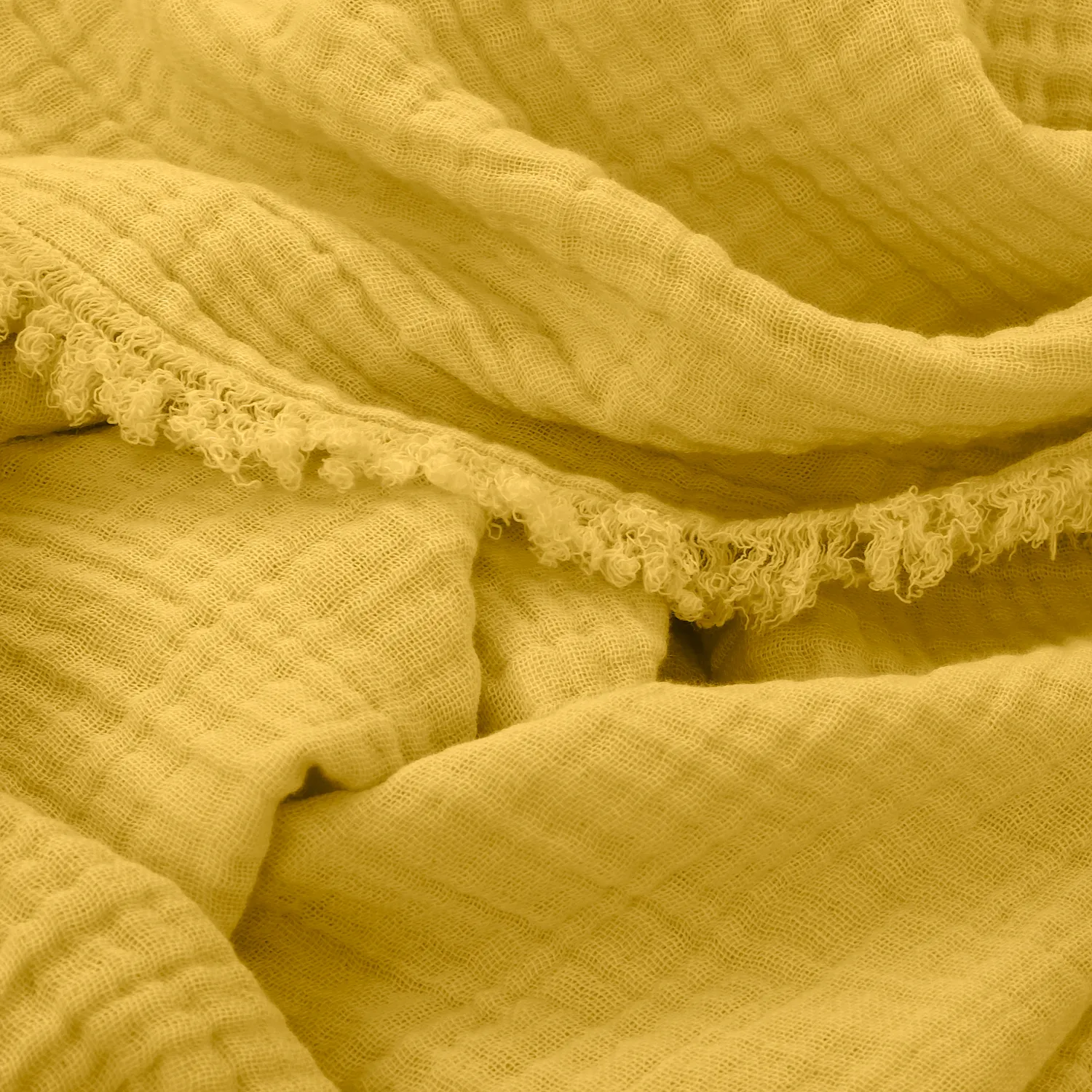 Dekens - Mousseline plaid - Dorena (mosterdgeel)